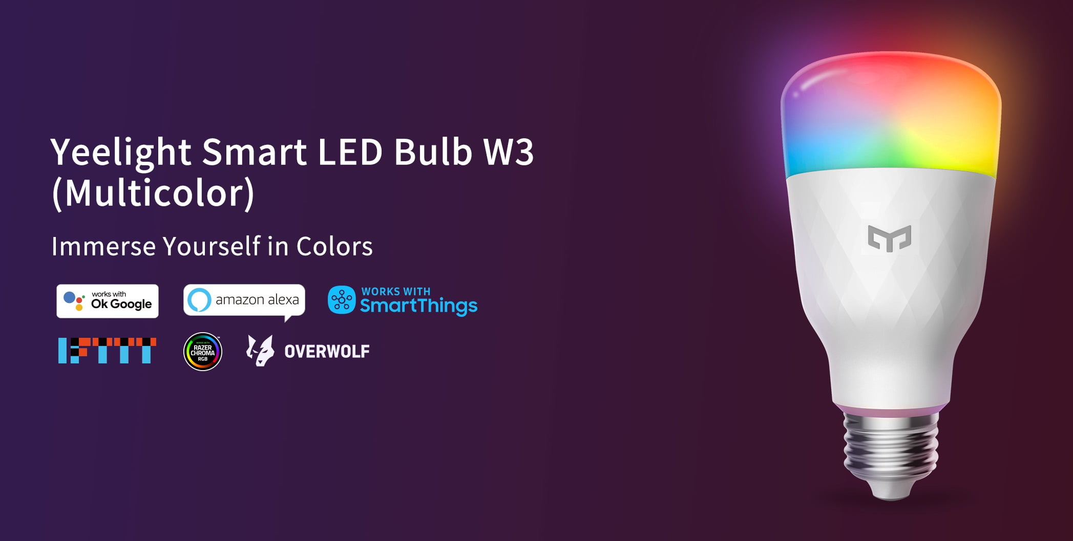 Lampadina Wifi LED RGB e Bianco Multicol 900lm  Alexa Google Home