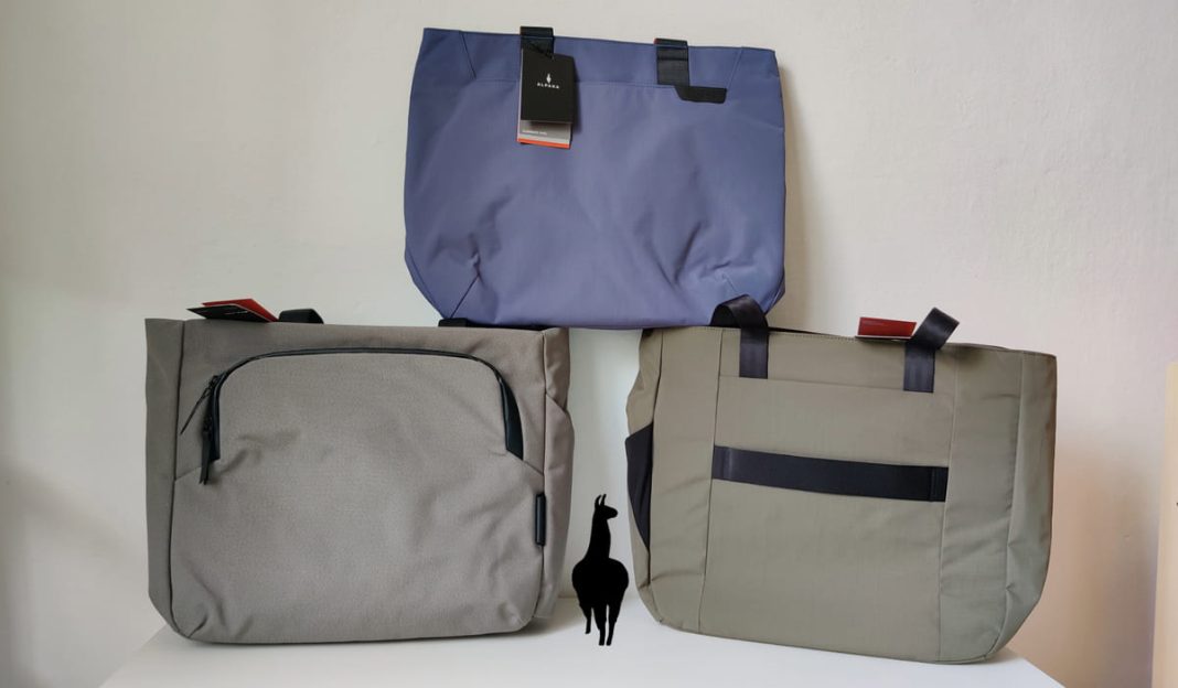 alpaka elements tote vs metro tote vs bravo tote