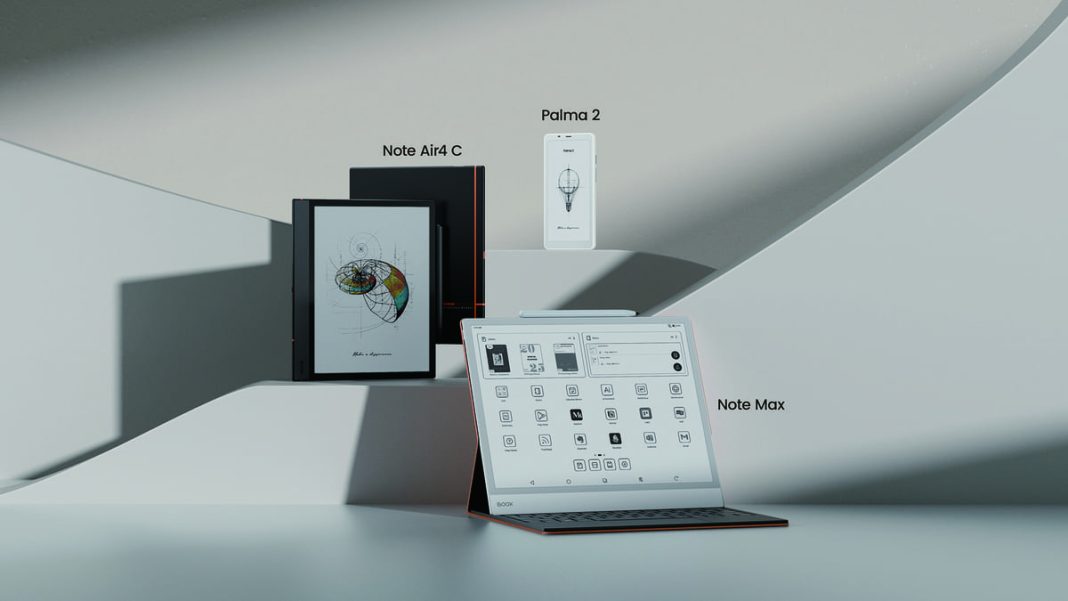 boox presenta note air4 c, palma 2 e note max