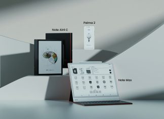 boox presenta note air4 c, palma 2 e note max